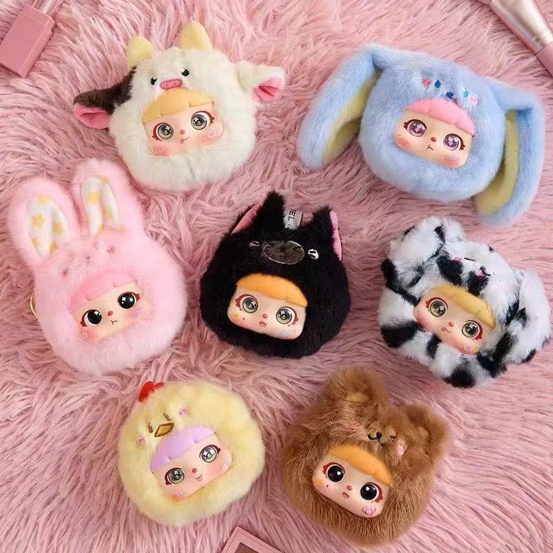 Kitten Blind Box Animal Snack Makeup Mirror Pendant