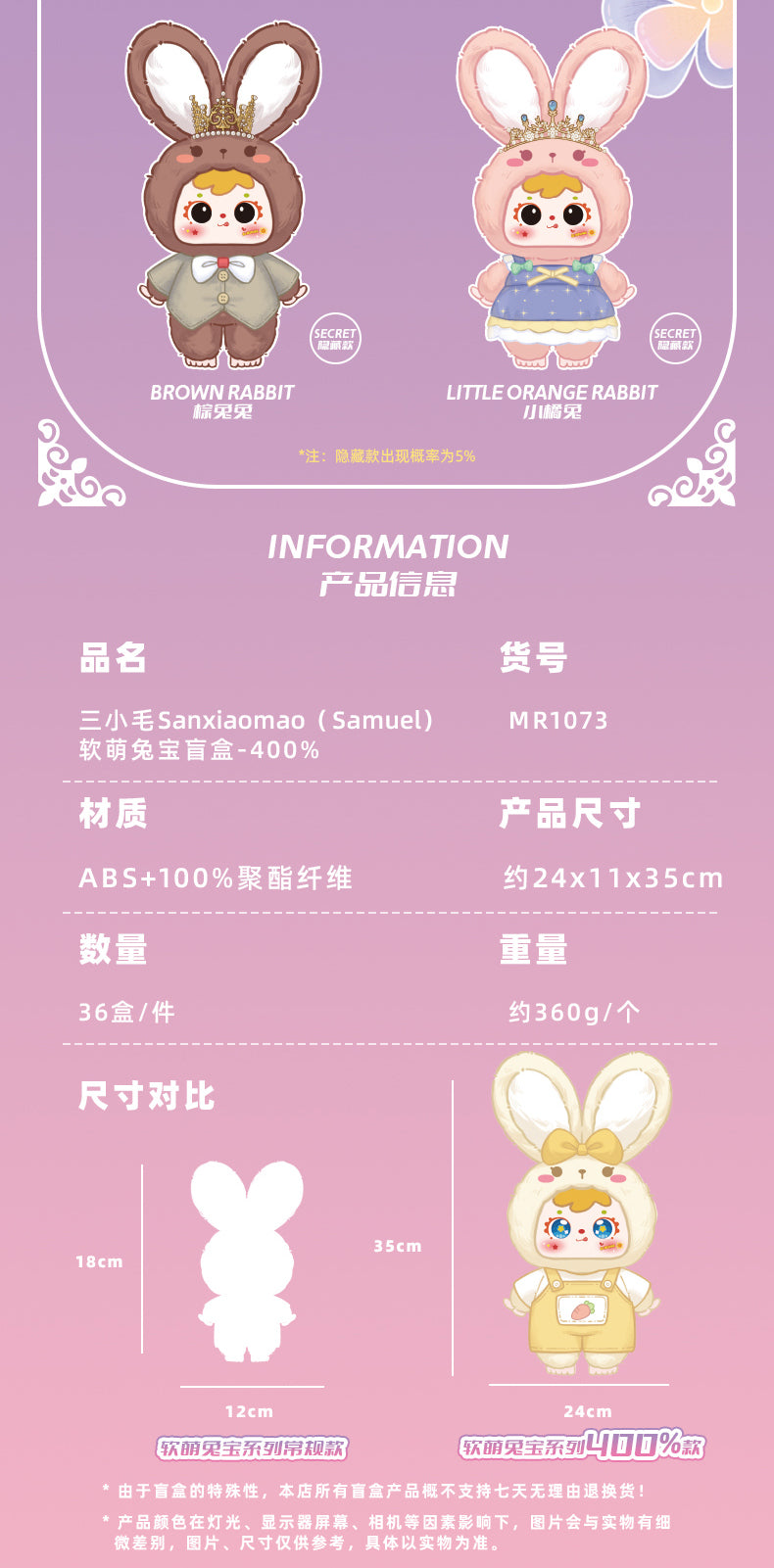 Samuel 400% V4 Plush Blind Box