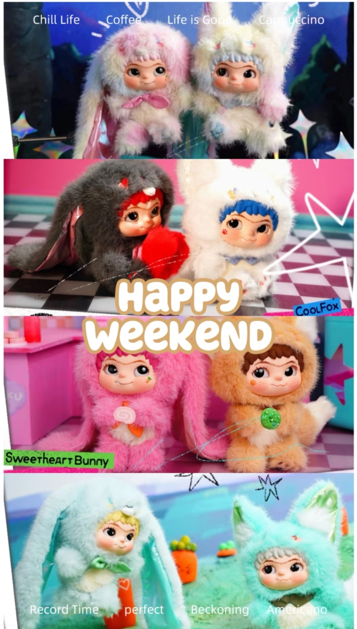 wakuku2  fox fox rabbit rabbit trick or treat diary plush series tide play blind box