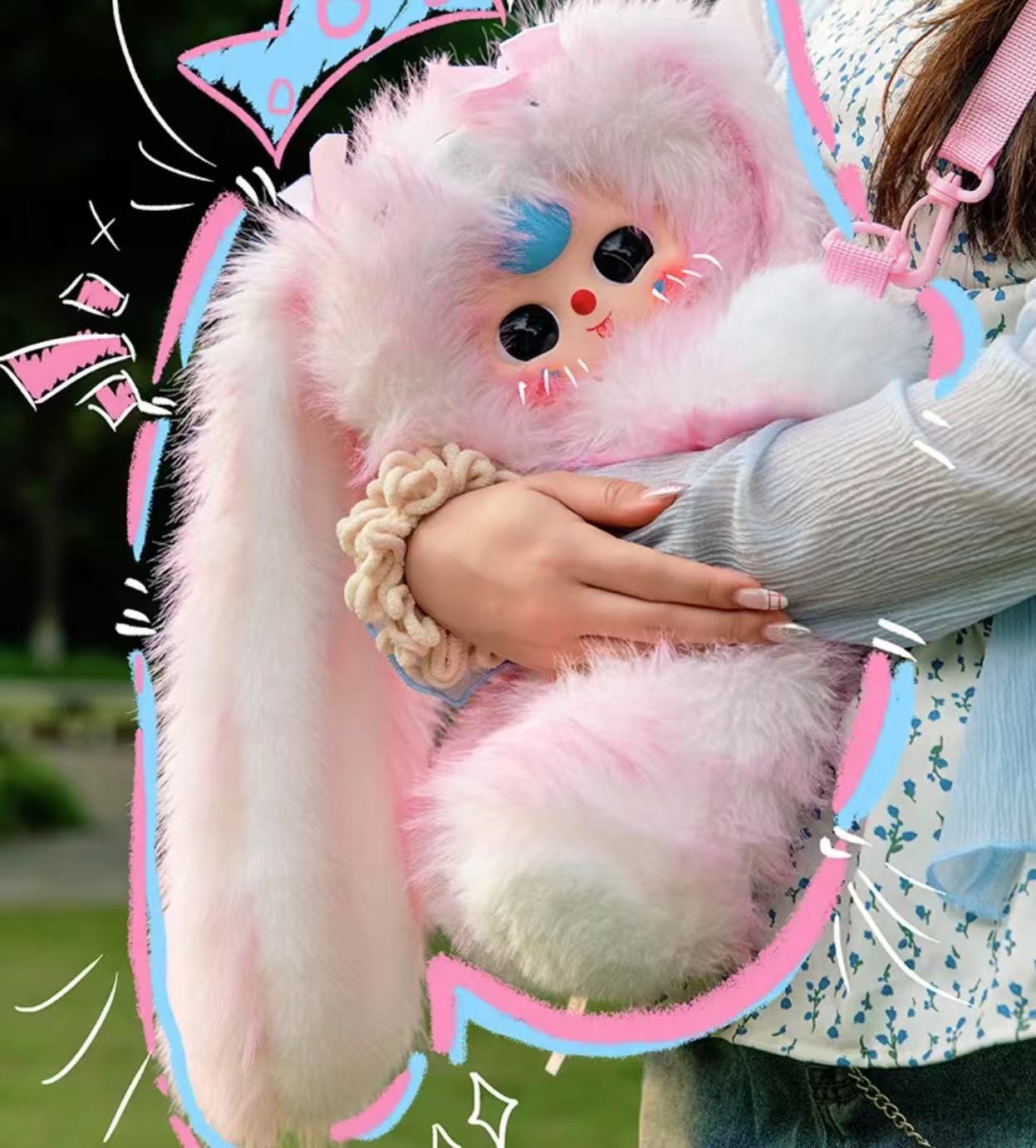 Baby Three Hugging Baby Backpack Plush toy doll