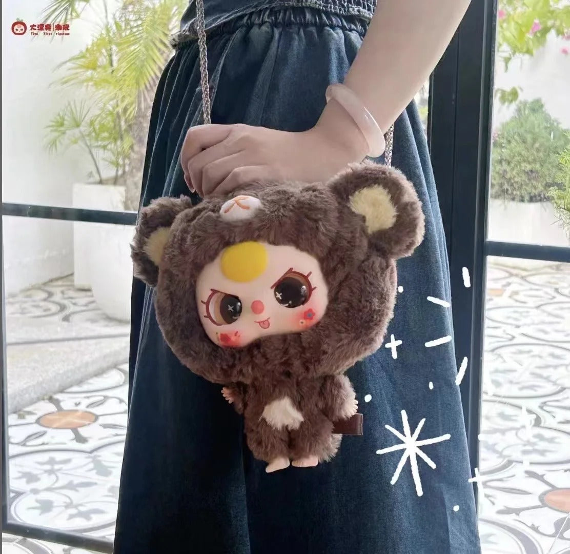 Baby Three Big Head Baby Zipper Bag Plush Dolls Blind Box