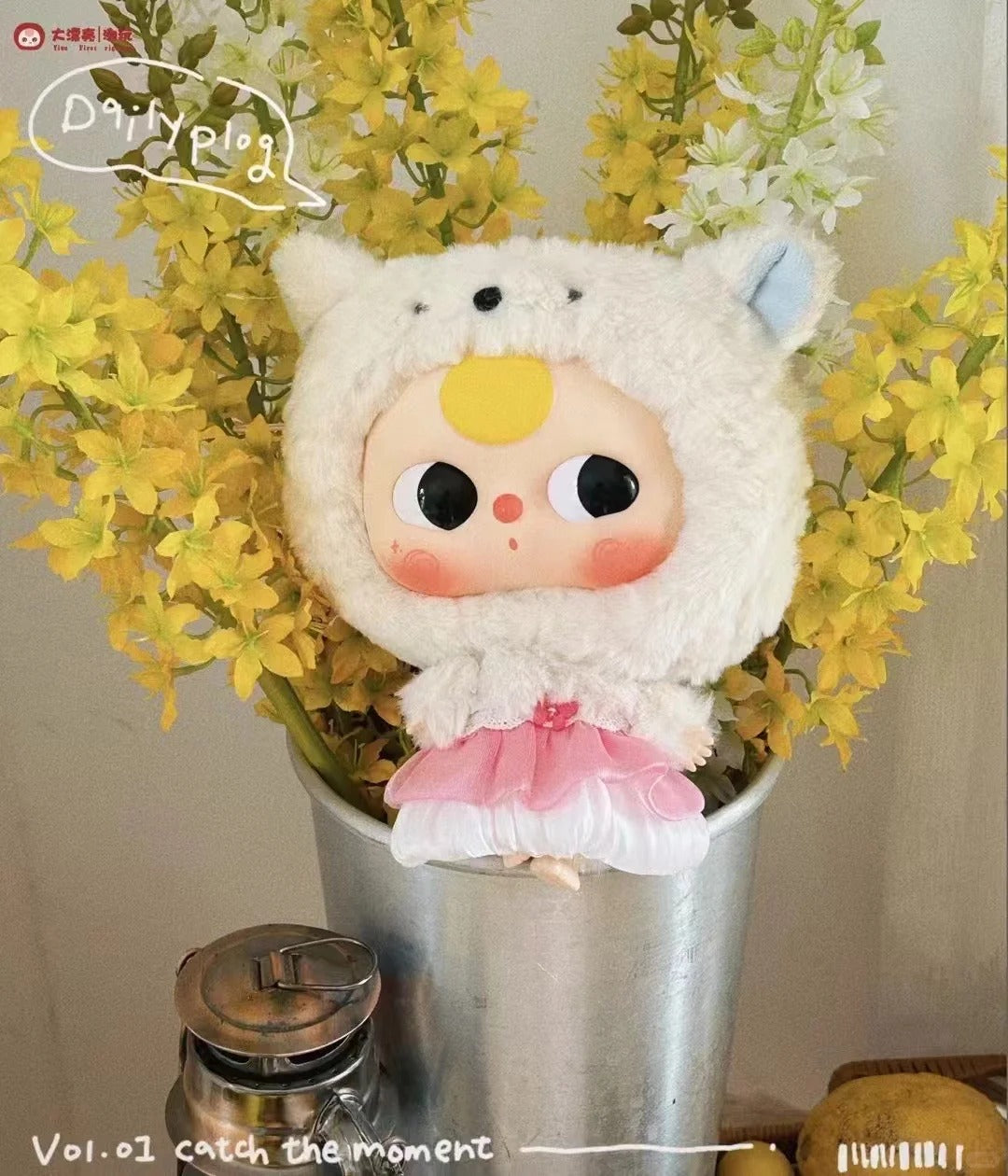 Baby Three Big Head Baby Zipper Bag Plush Dolls Blind Box