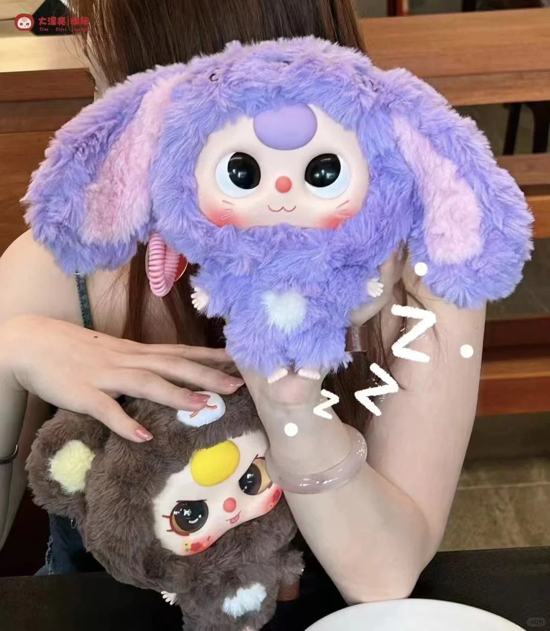 Baby Three Big Head Baby Zipper Bag Plush Dolls Blind Box