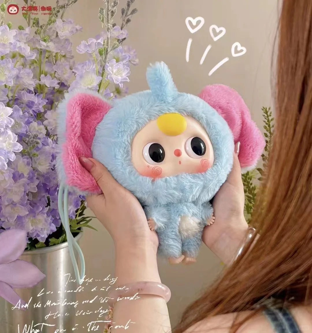 Baby Three Big Head Baby Zipper Bag Plush Dolls Blind Box