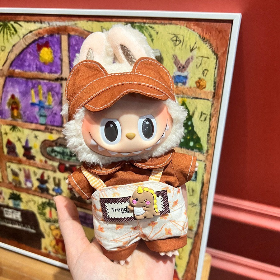 labubu baby clothes vinyl labubu 17cm doll cute dress up leisure suit skirt plush toy clothes