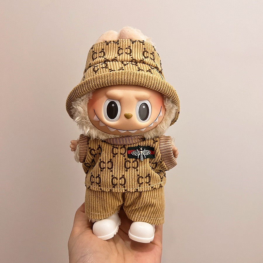 17cm labubu baby clothes dress up leisure suit skirt plush toy clothes