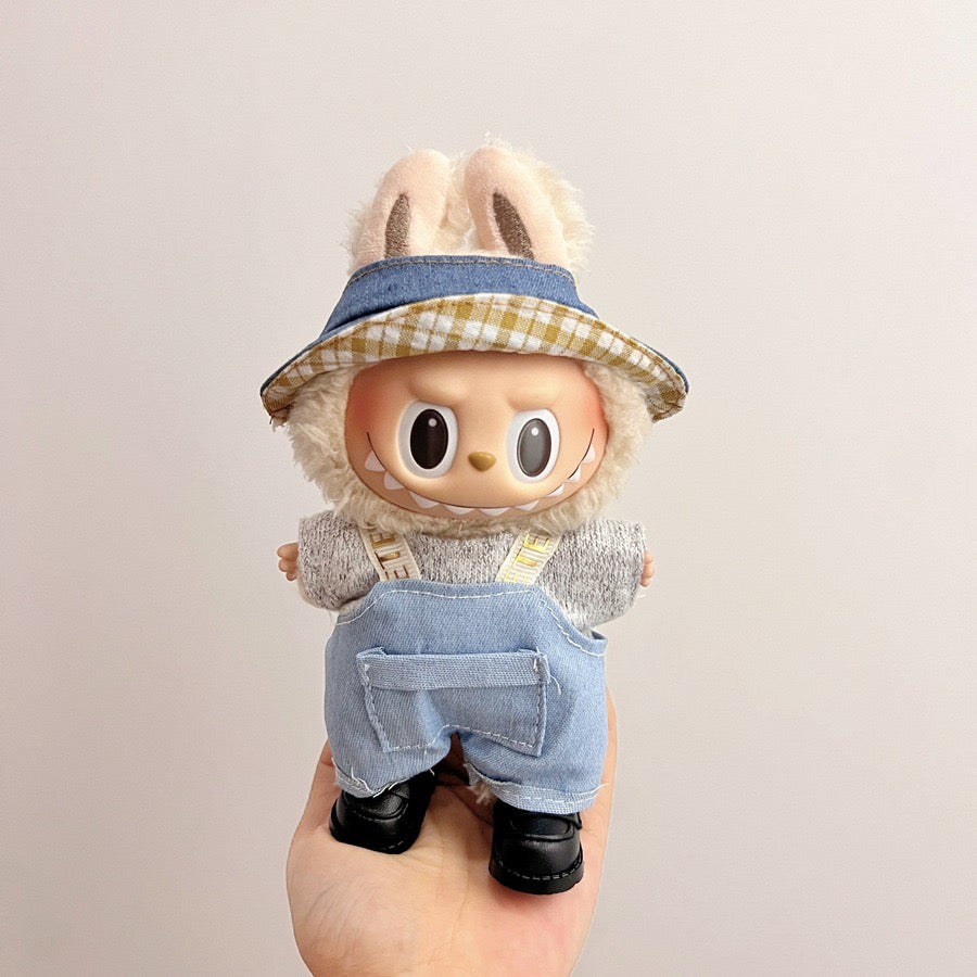 17cm labubu baby clothes dress up leisure suit skirt plush toy clothes