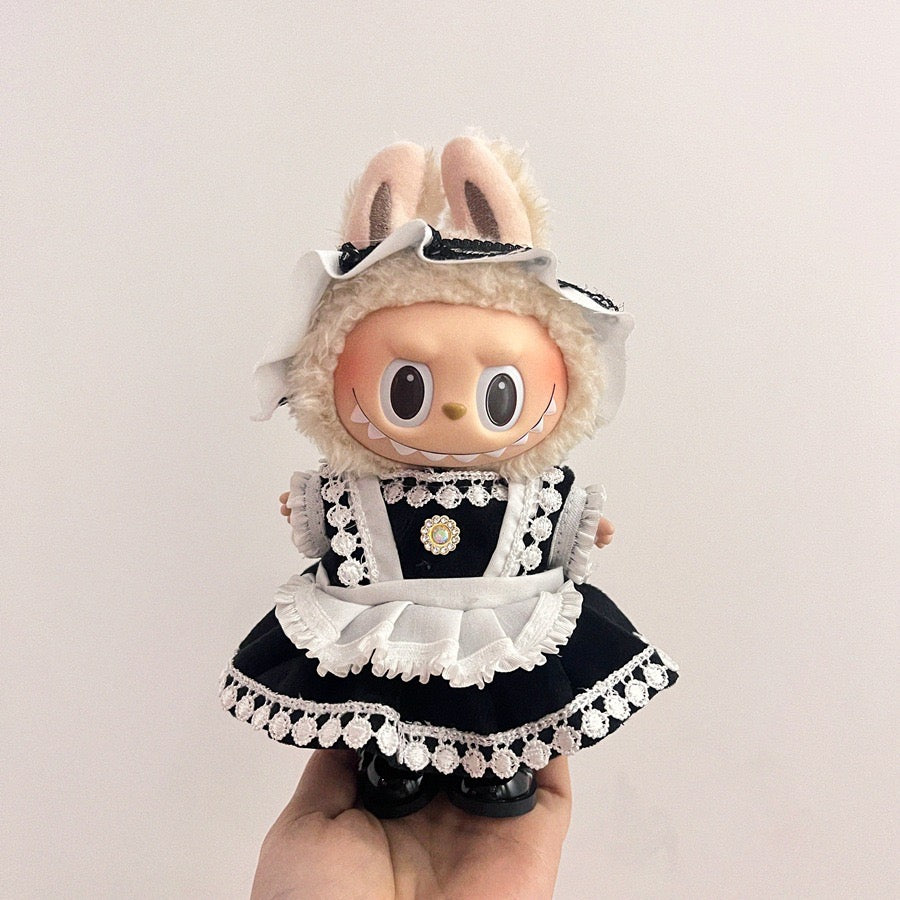 17cm labubu baby clothes dress up leisure suit skirt plush toy clothes