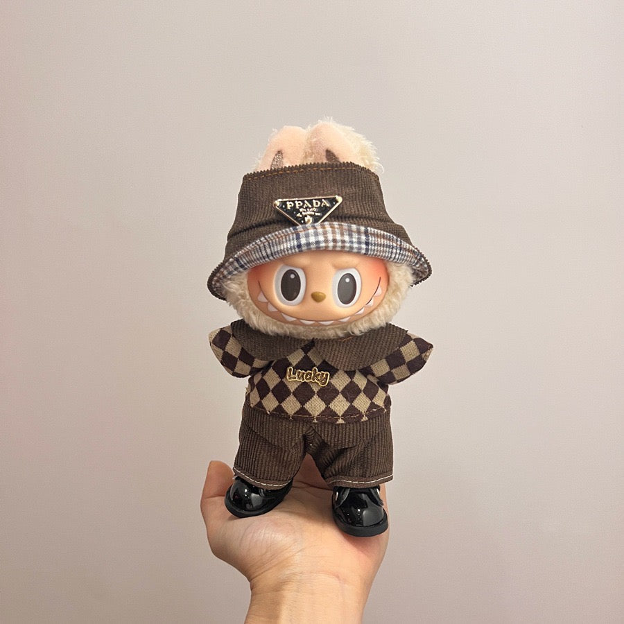 17cm labubu baby clothes dress up leisure suit skirt plush toy clothes