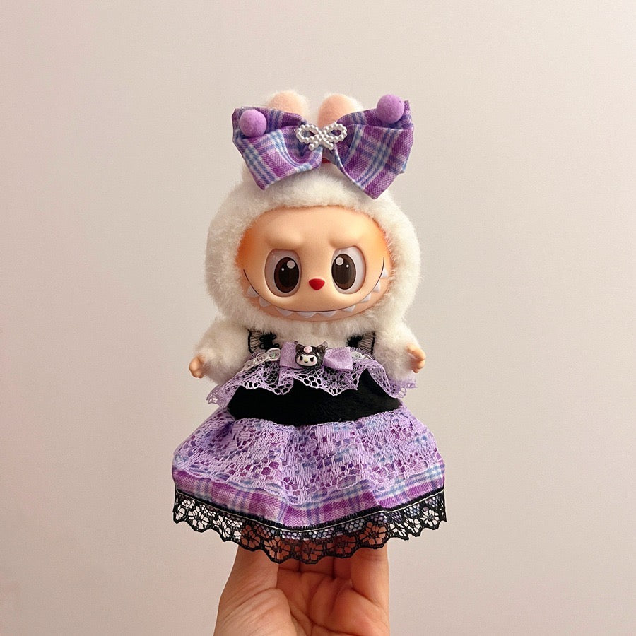 17cm labubu baby clothes dress up leisure suit skirt plush toy clothes